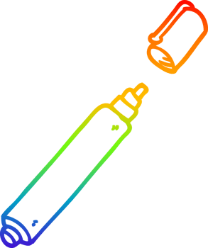 rainbow gradient line drawing cartoon office pen png