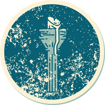 distressed sticker tattoo style icon of a candelabra png