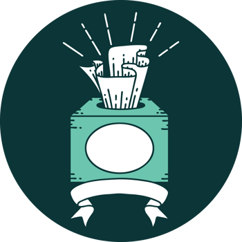 icon of tattoo style box of tissues png