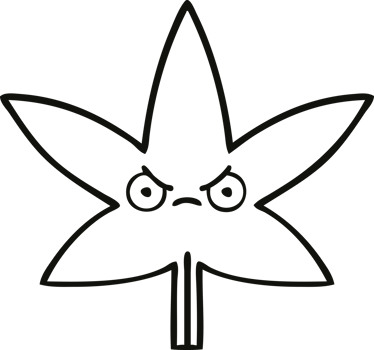 line drawing cartoon marijuana leaf png