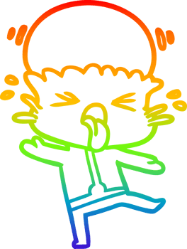 rainbow gradient line drawing weird cartoon alien png