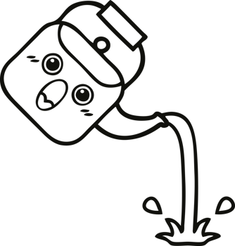 line drawing cartoon of a pouring kettle png