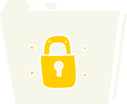 flat color style cartoon locked files png