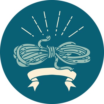icon of a tattoo style wound rope png