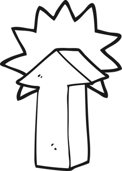 hand drawn black and white cartoon arrow png
