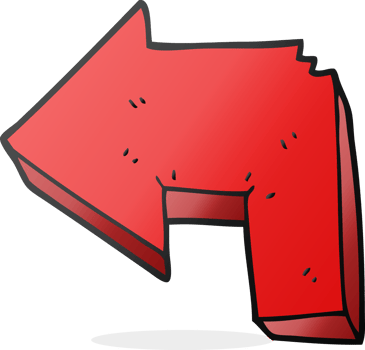 hand drawn cartoon direction arrow png