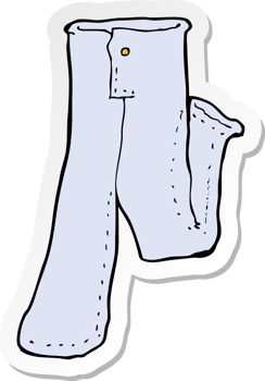 sticker of a cartoon pair of jeans png