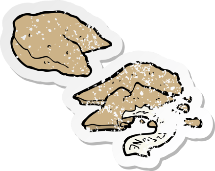 distressed sticker of a cartoon fortune cookies png