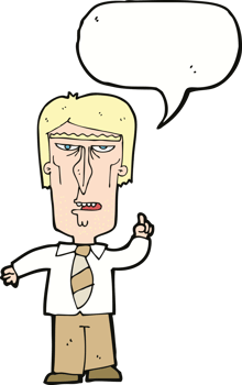 cartoon grumpy boss with speech bubble png