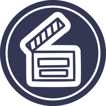 movie clapper board circular icon symbol png