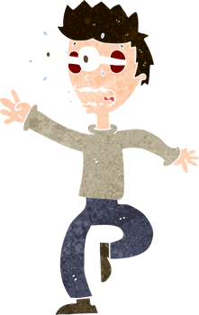 cartoon terrified man with eyes popping out png