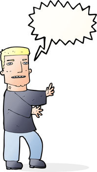 cartoon man gesturing with speech bubble png