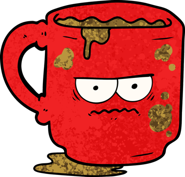 cartoon dirty office mug png