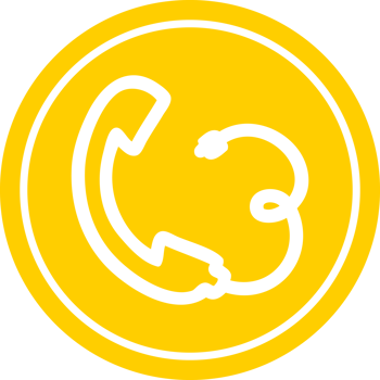 telephone handset circular icon symbol png