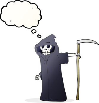 hand drawn thought bubble cartoon death png