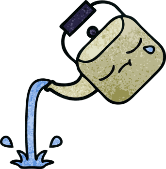 retro grunge texture cartoon of a pouring kettle png