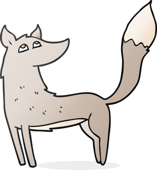 hand drawn cartoon wolf png