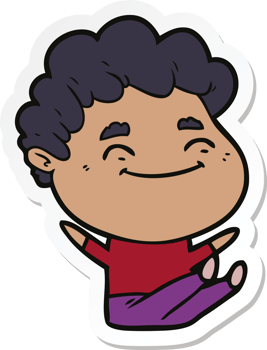 sticker of a cartoon friendly man png