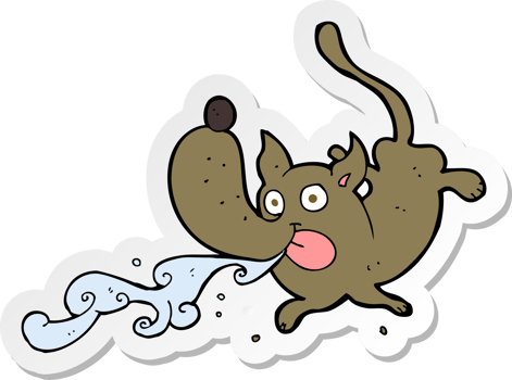 sticker of a cartoon drooling dog png