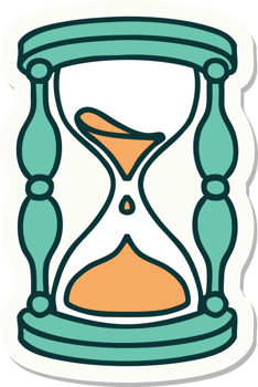 sticker of tattoo in traditional style of an hour glass png