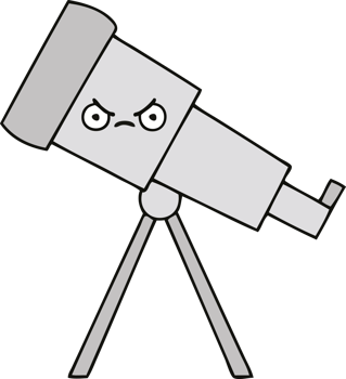 cute cartoon of a telescope png
