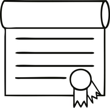 line drawing cartoon of a certificate png