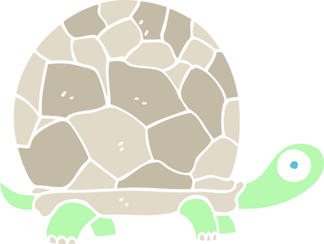 flat color illustration cartoon tortoise png