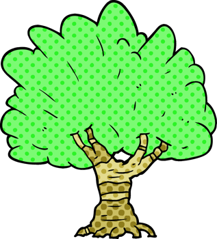 cartoon tree drawing png