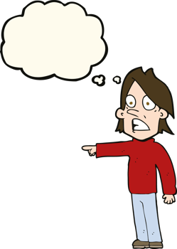 cartoon surprised man with thought bubble png