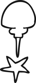 hand drawn black and white cartoon office tack png