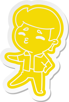 cartoon sticker kawaii 1950 cute boy png
