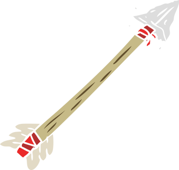 flat color style cartoon primitive arrow png