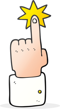 cartoon pointing hand png