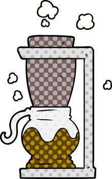 cartoon filter coffee machine drawing png