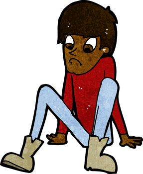 cartoon boy sitting on floor png