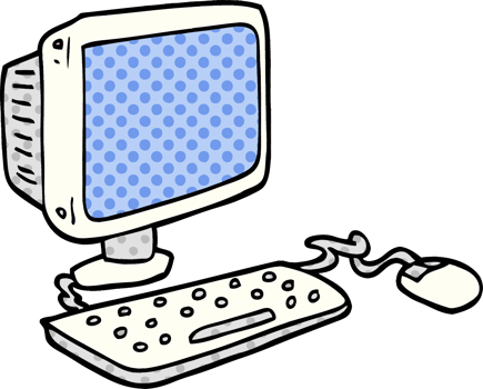 cartoon doodle office computer png
