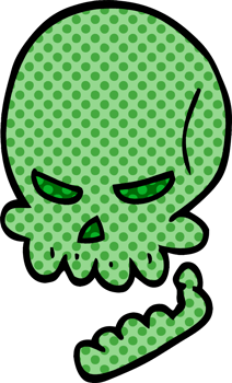 cartoon doodle halloween skull png