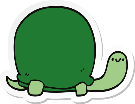 sticker of a cute cartoon tortoise png