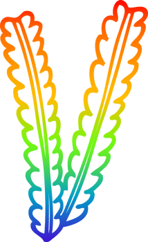 rainbow gradient line drawing cartoon strands of wheat png