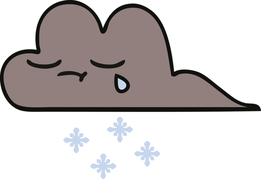 cute cartoon storm snow cloud png