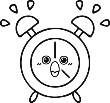 line drawing cartoon alarm clock png