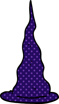 cartoon doodle witch hat png