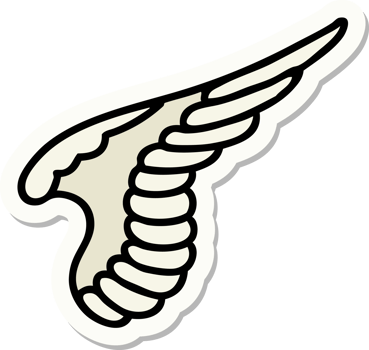 tattoo style sticker of a wing png