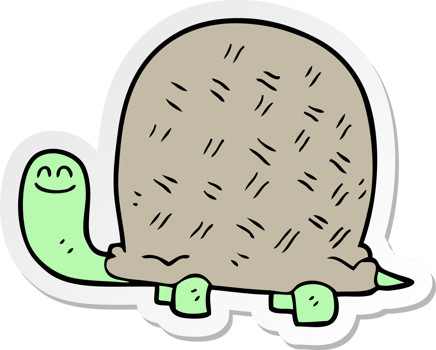 sticker of a cartoon tortoise png
