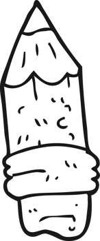 black and white cartoon pencil stub png
