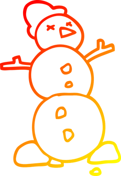 warm gradient line drawing cartoon traditional snowman png