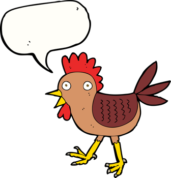 funny cartoon chicken with speech bubble png