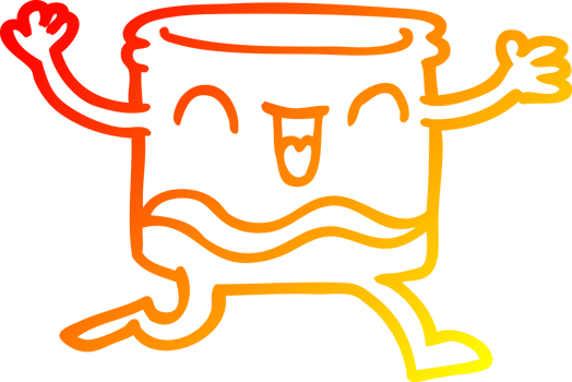 warm gradient line drawing happy cartoon whisky glass png