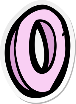 sticker of a cartoon letter O png