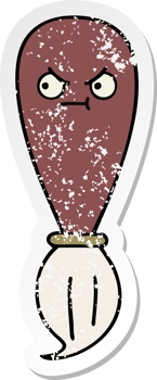 distressed sticker of a cute cartoon paint brush png